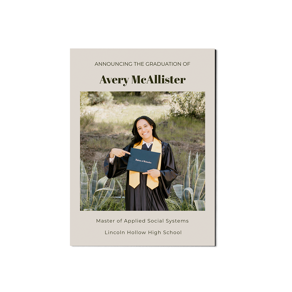 Neutral 3 Photo Graduation Announcement Portrait