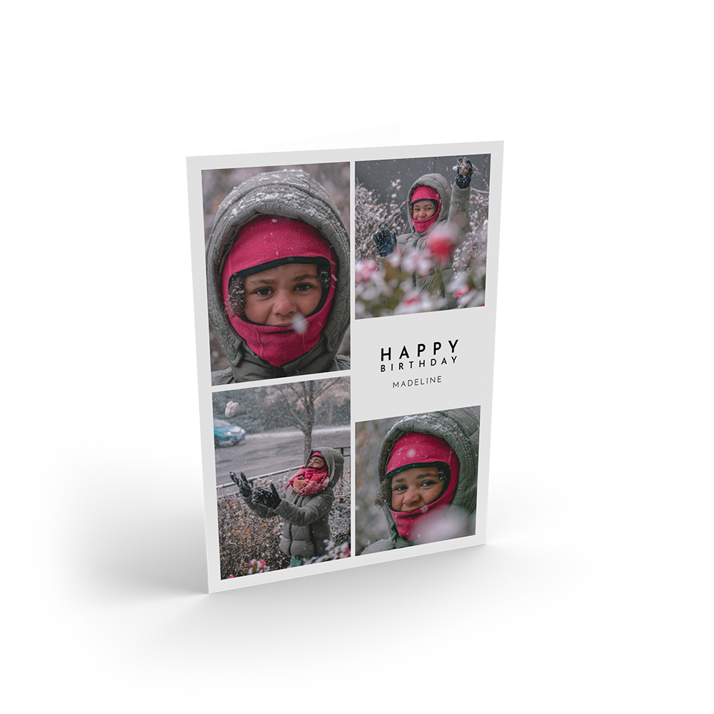 Modern 4 Photo Birthday Portrait