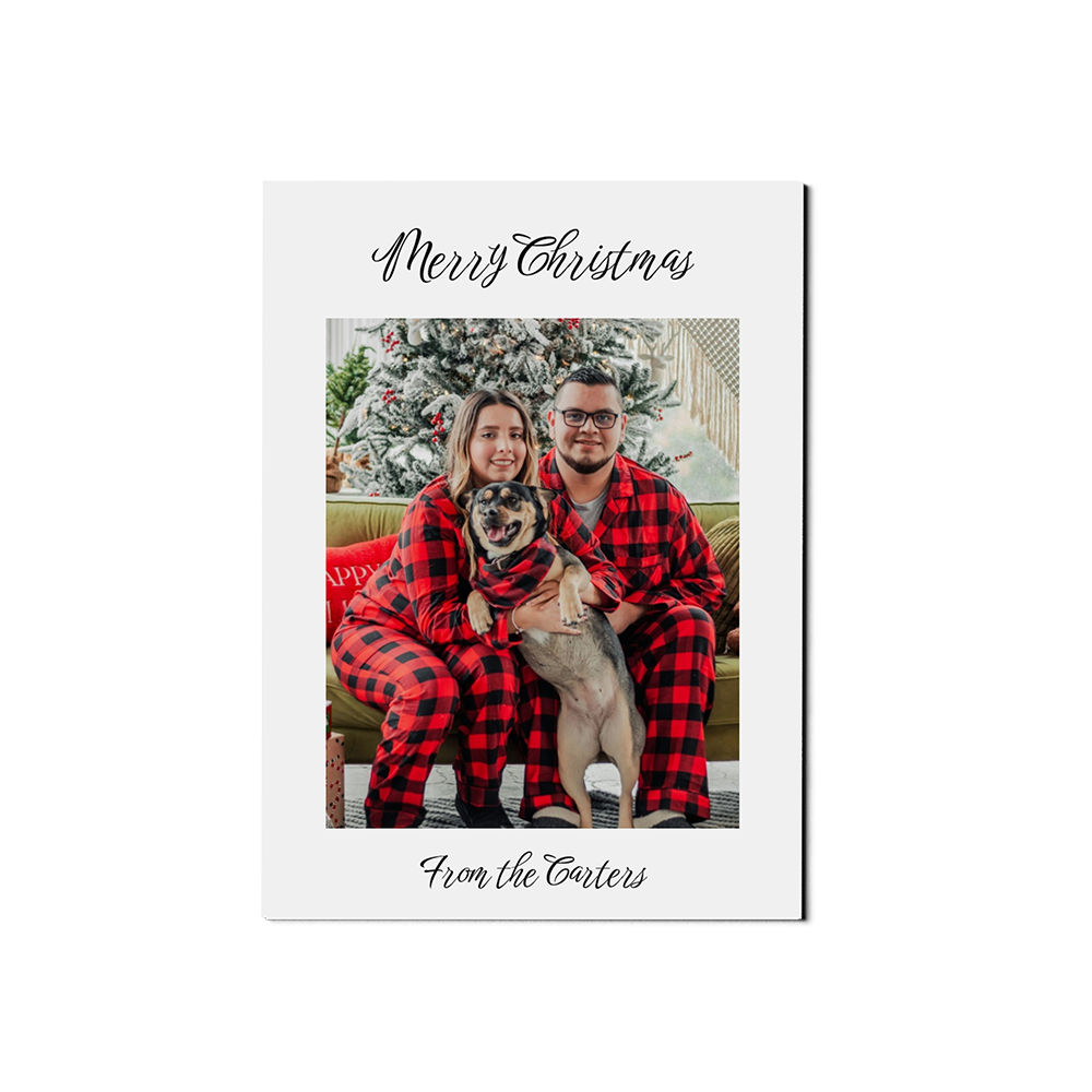 White Script Christmas Portrait