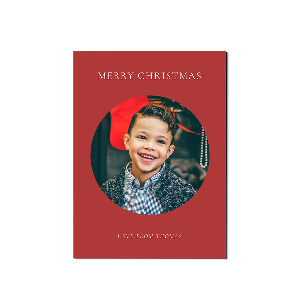 Red Circle Christmas Portrait