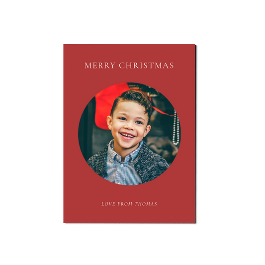 Red Circle Christmas Portrait