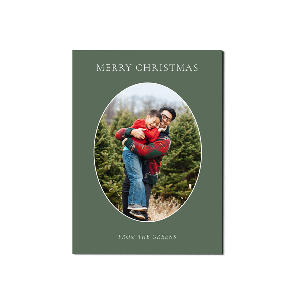 Green Oval Christmas Portrait