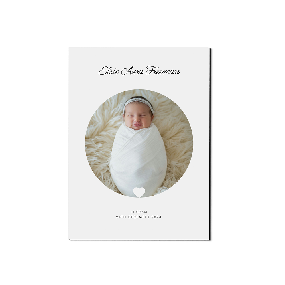 Circle Baby Announcement Portrait
