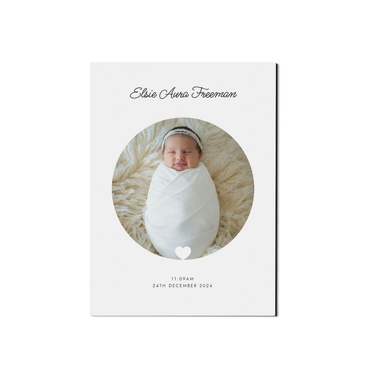 Circle Baby Announcement Portrait