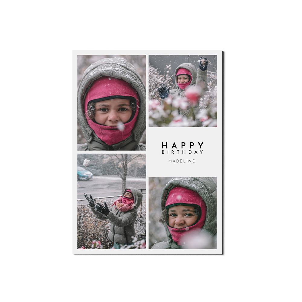 Modern 4 Photo Birthday Portrait