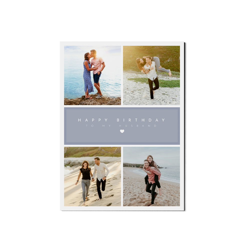 Blue 4 Photo Birthday Portrait