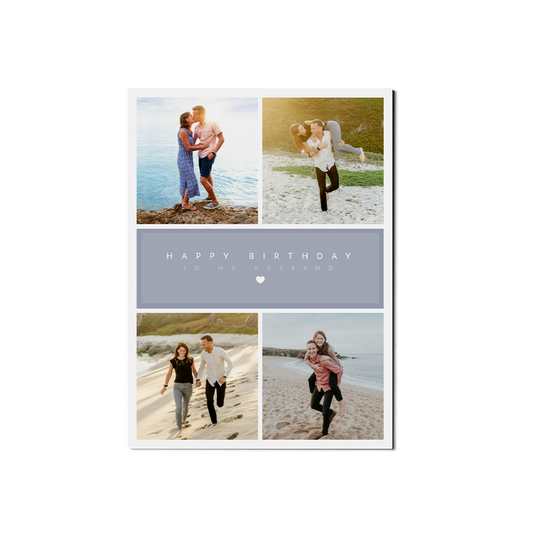 Blue 4 Photo Birthday Portrait