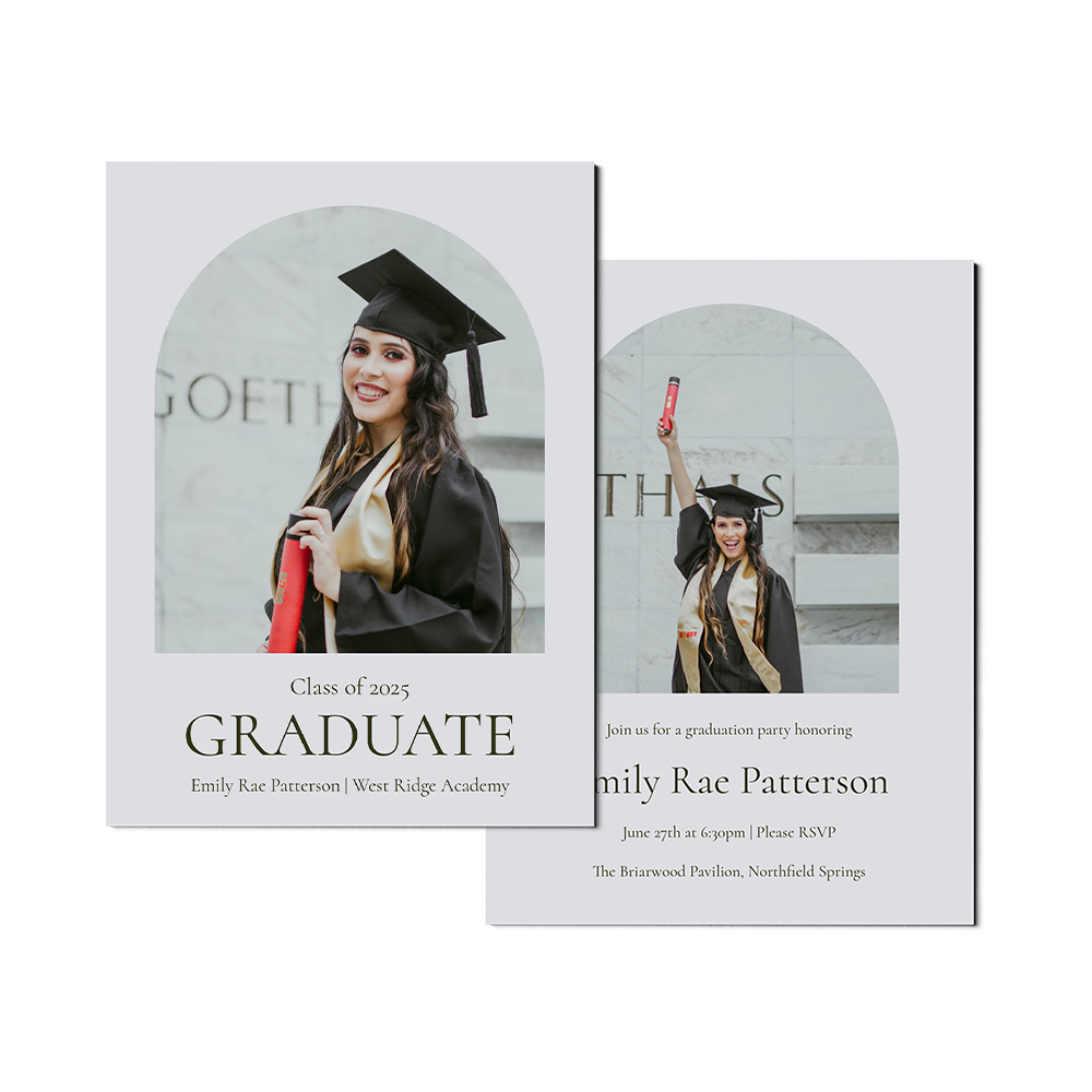 Classic Arch Graduation Announcement Portrait