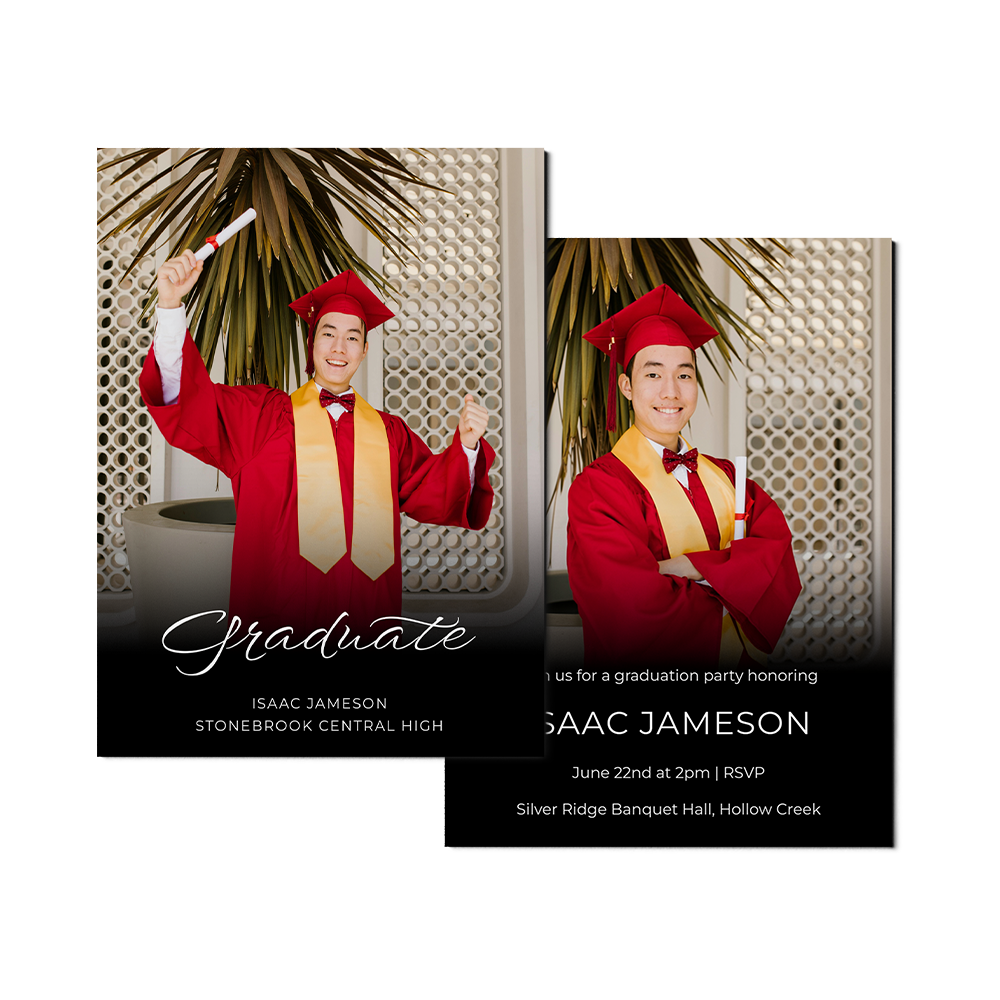 Classic Fade Graduation announcement Portrait