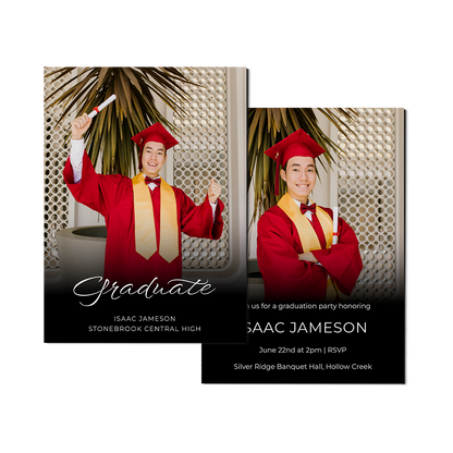 Classic Fade Graduation announcement Portrait