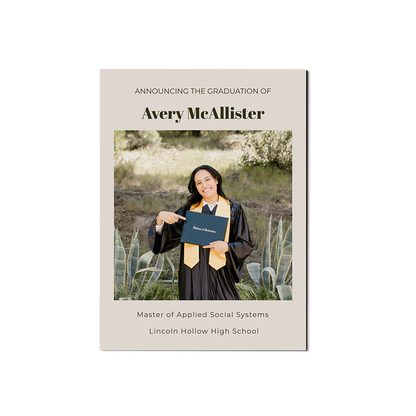 Neutral 3 Photo Graduation Announcement Portrait