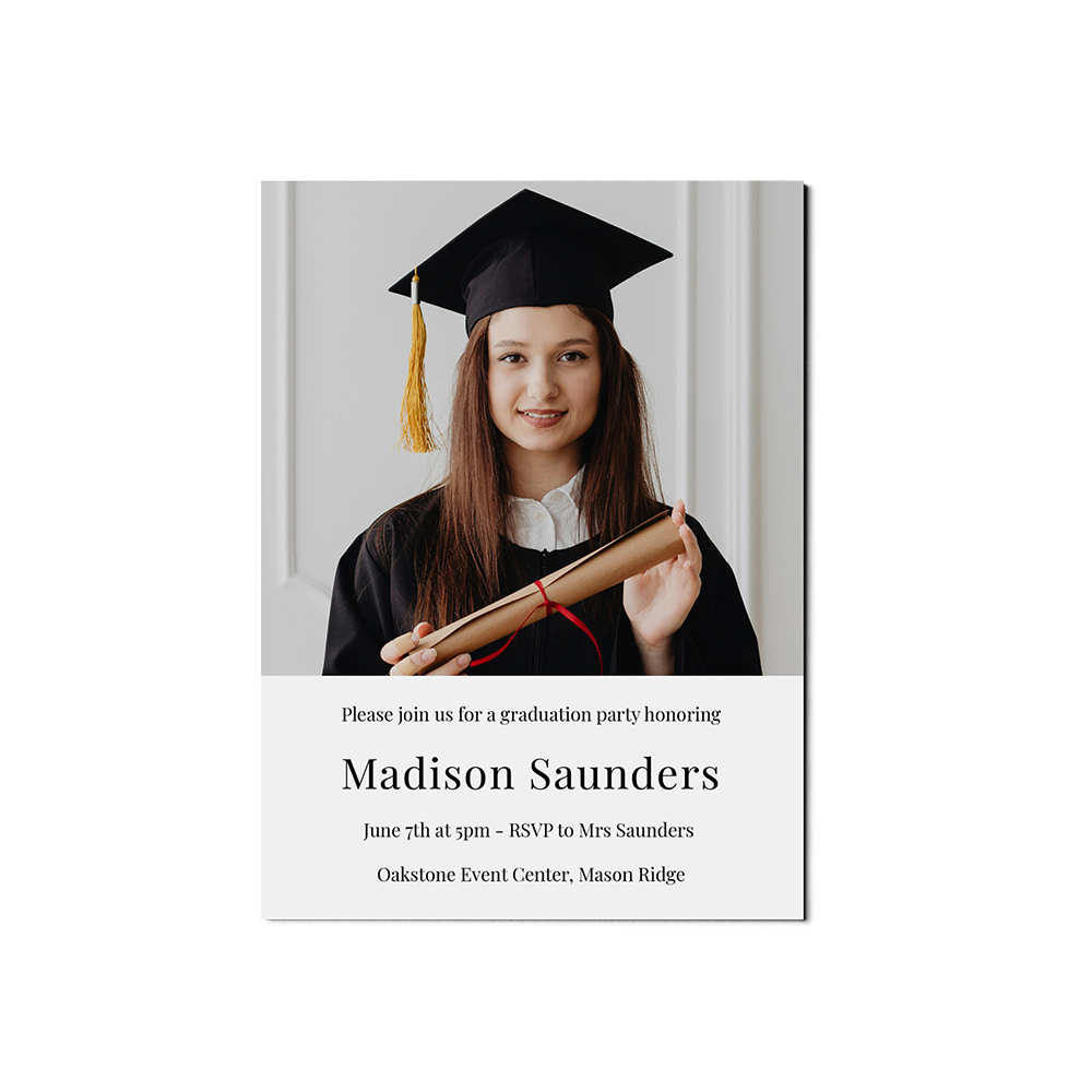 Classic 3 Photo Graduation Announcement Portrait