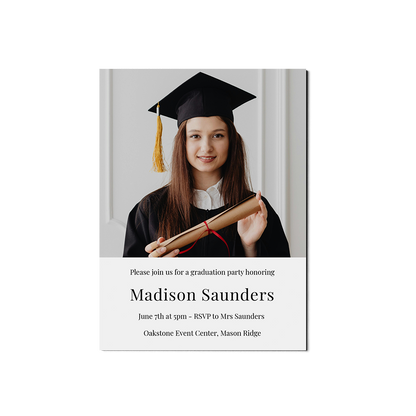 Classic 3 Photo Graduation Announcement Portrait