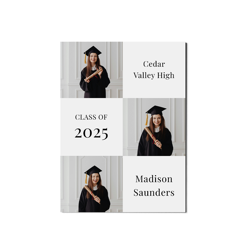 Classic 3 Photo Graduation Announcement Portrait