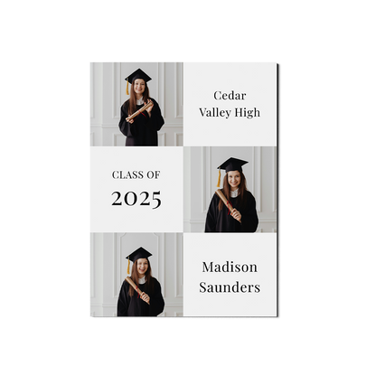 Classic 3 Photo Graduation Announcement Portrait