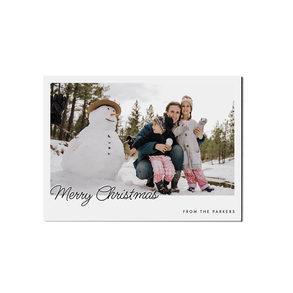 White Script Christmas Landscape