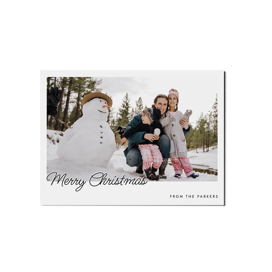 White Script Christmas Landscape