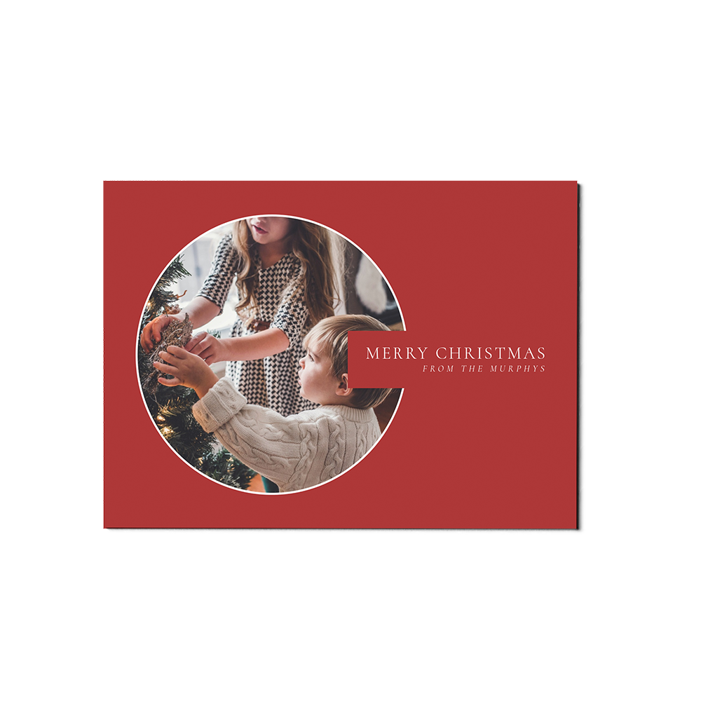 Red Circle Christmas Landscape