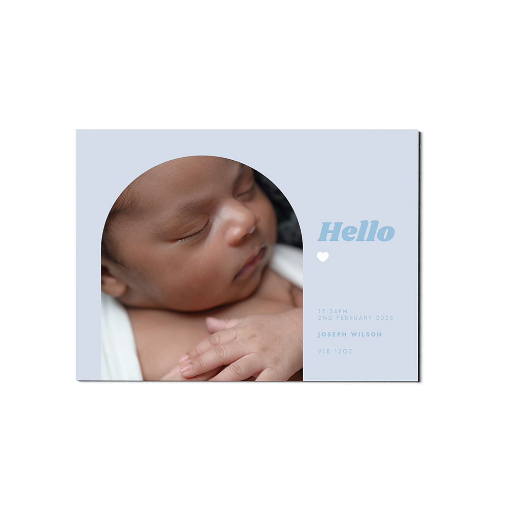 Blue Arch Baby Announcement Landscape