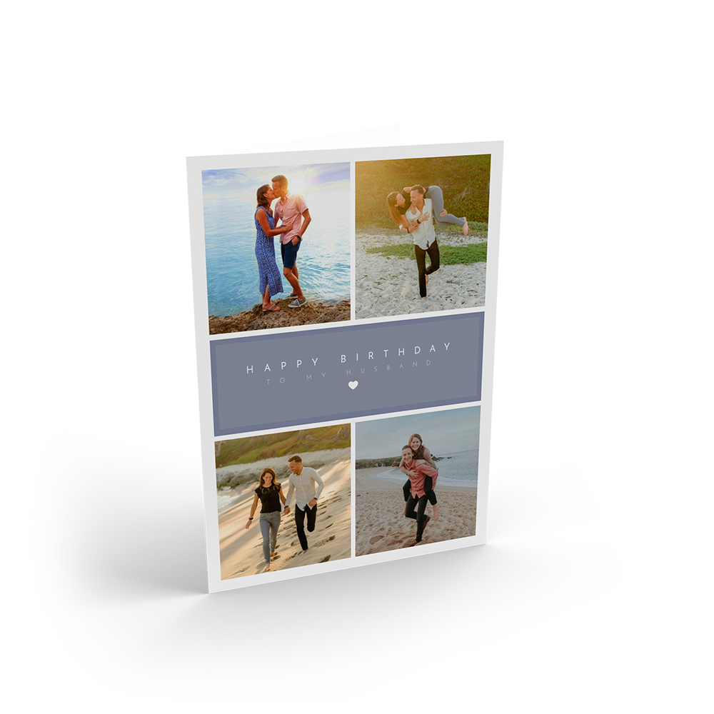 Blue 4 Photo Birthday Portrait