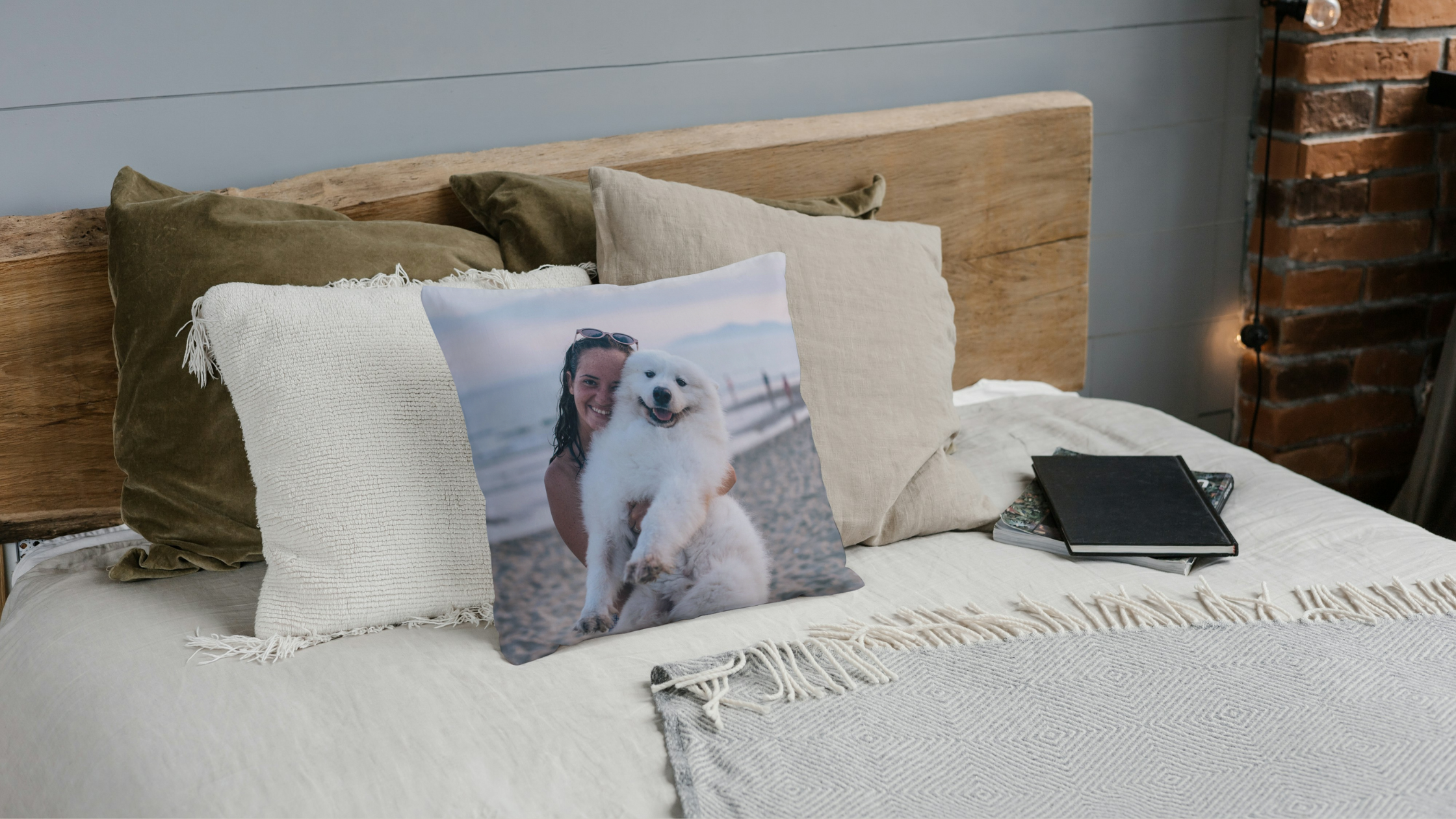 Family sitting together surrounded by photo albums and framed prints