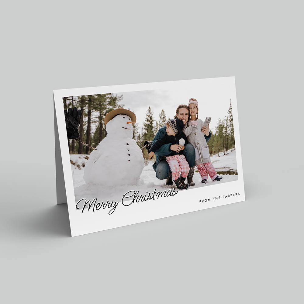 White Script Christmas Landscape