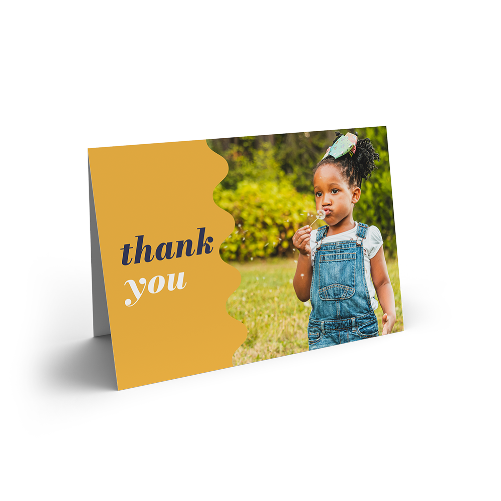 Yellow Wavy Thank You Landscape