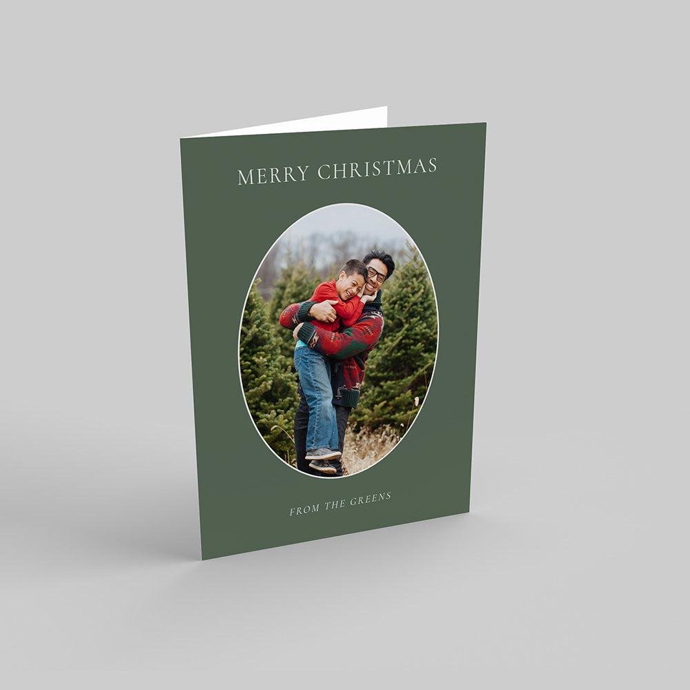 Green Oval Christmas Portrait
