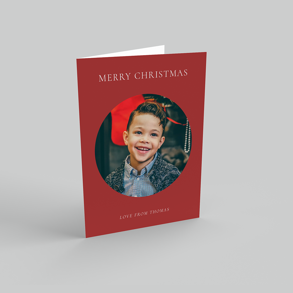 Red Circle Christmas Portrait